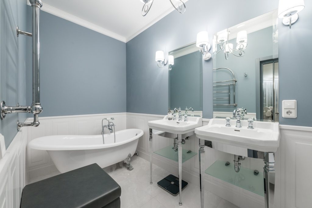 Luxury bathroom in modern apartment